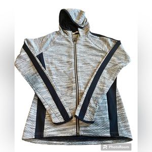 Athleta Snowscape Grey Hooded Zip Running Jacket-small